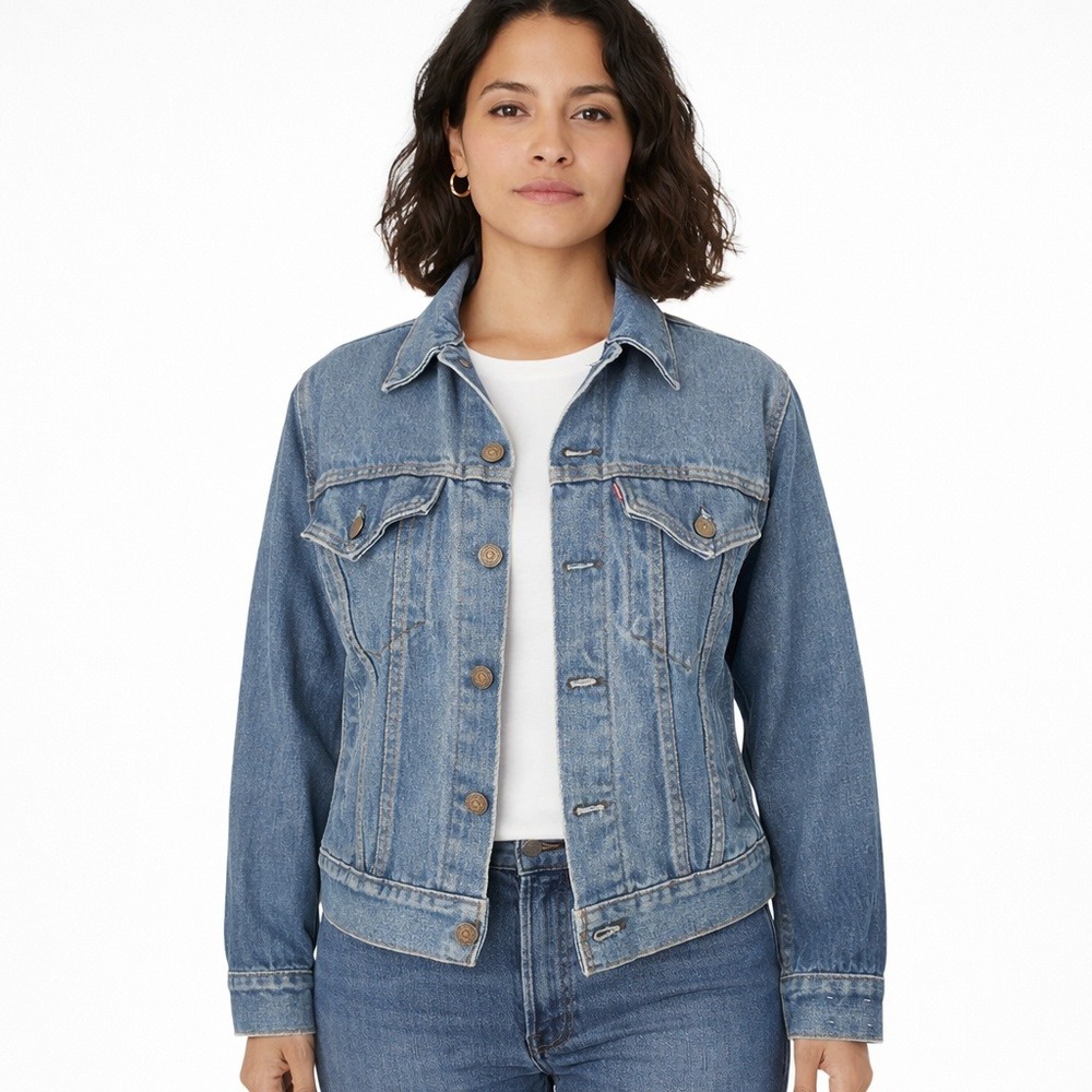 Vintage Levi's Women's Type 3 Trucker Jacket Made in‎ USA Late 80s Sz 16